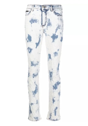 Philipp Plein bleach-wash straight-leg jeans - Blue