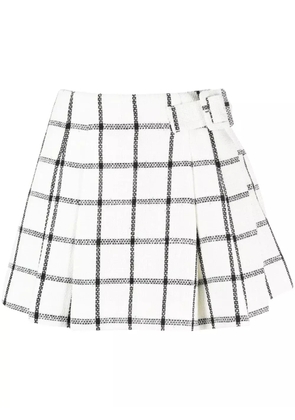 Self-Portrait check-pattern mini skirt - Black