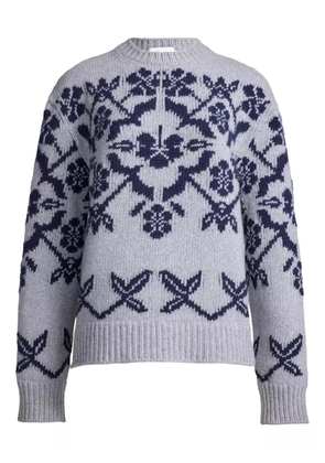 High Sport Georgia floral-pattern crew-neck sweater - Blue