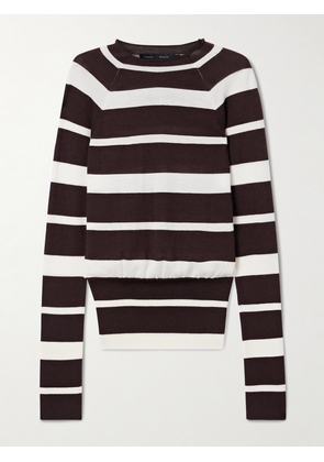 Proenza Schouler - Gia Striped Wool And Silk-blend Sweater - Brown - x small,small,medium,large,x large