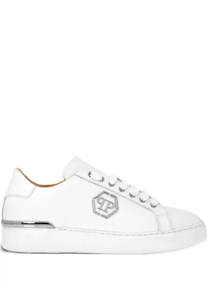 Philipp Plein Lo-Top Leather Sneakers - White