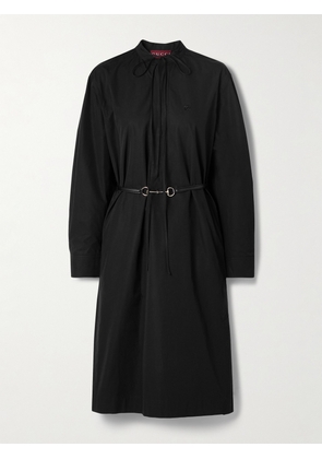 Gucci - Belted Cotton-poplin Shirt Dress - Black - IT36,IT38,IT40,IT42,IT44,IT48