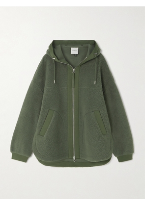 Varley - Fey Hooded Jersey-trimmed Recycled-fleece Jacket - Green - xx small,x small,small,medium,large,x large