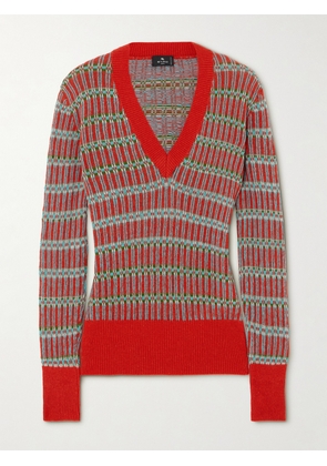 Etro - Jacquard-knit Wool-blend Sweater - Red - IT36,IT38,IT40,IT42,IT44,IT46,IT48,IT50