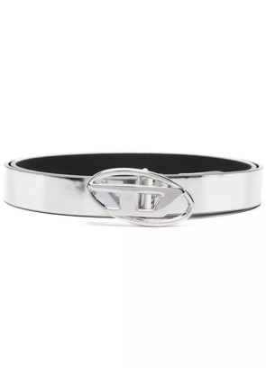 Diesel 1DR logo-buckle belt - Silver