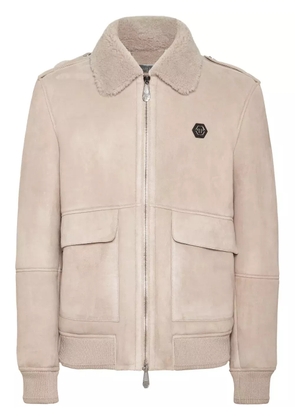 Philipp Plein logo-patch jacket - Neutrals