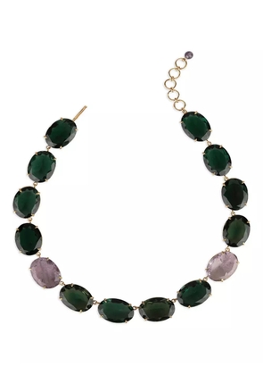 Bounkit Jewelry oval-cut gemstone necklace - Gold