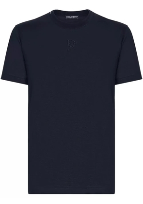 Dolce & Gabbana logo silk T-shirt - Blue