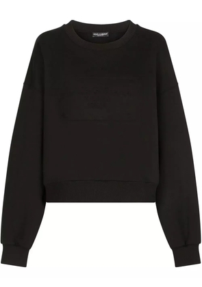 Dolce & Gabbana logo-embossed cotton sweatshirt - Black