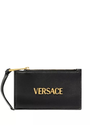 Versace Tag zip-up card holder - Black