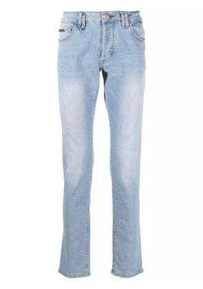 Philipp Plein Super Straight-cut stonewashed jeans - Blue