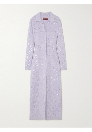 Gucci - Paillette-embellished Bouclé Midi Dress - Purple - XS,S,M,L