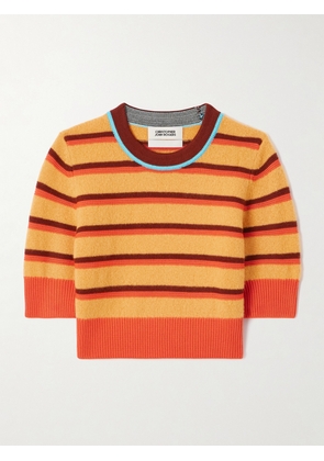 Christopher John Rogers - Striped Brushed Merino Wool-blend Sweater - Orange - x small,small,medium,large,x large