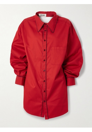 Christopher John Rogers - Open-back Cotton-twill Shirt - Red - XS/S,M/L,XL/XXL