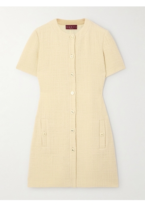 Gucci - Wool-blend Tweed Mini Dress - Cream - IT36,IT38,IT40,IT42,IT44,IT46,IT48