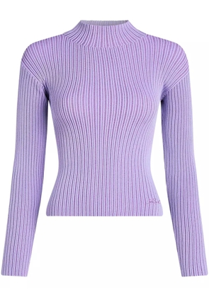 Karl Lagerfeld mock-neck lurex T-shirt - Purple