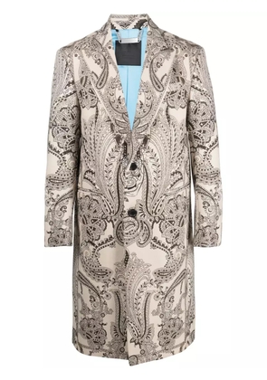 Philipp Plein paisley-print single-breasted coat - Neutrals