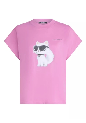Karl Lagerfeld choupette-print oversized T-shirt - Pink