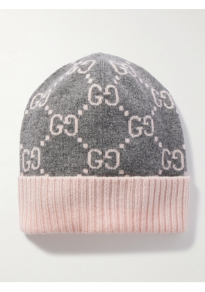 Gucci - Jacquard-knit Cashmere Beanie - Gray - S,M,L