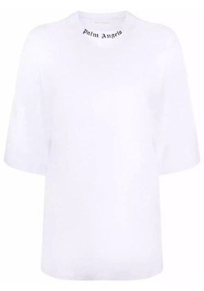 Palm Angels logo-print high-neck T-shirt - White