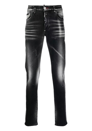 Philipp Plein distressed straight-leg jeans - Black
