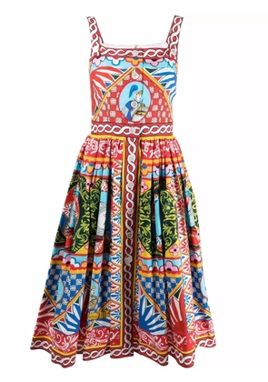 Dolce & Gabbana Carretto-print flared midi dress