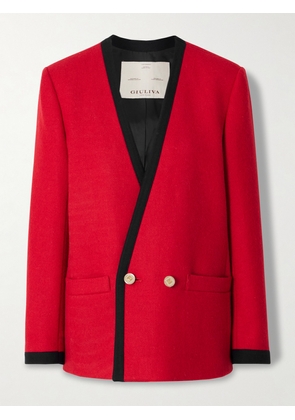 Giuliva Heritage - The Charlotte Double-breasted Wool And Mohair-blend Blazer - Red - IT38,IT40,IT42,IT44,IT46,IT48