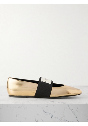 Givenchy - Logo-appliquéd Mirrored-leather Ballet Flats - Gold - IT36,IT36.5,IT37,IT37.5,IT38,IT38.5,IT39,IT39.5,IT40,IT40.5