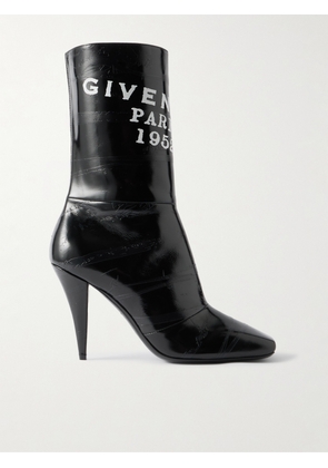 Givenchy - Printed Textured-leather Ankle Boots - Black - IT36,IT36.5,IT37,IT37.5,IT38,IT38.5,IT39,IT39.5,IT40,IT40.5,IT41