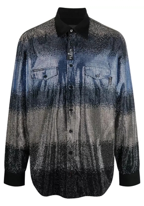 Philipp Plein Striped sequin shirt - Black