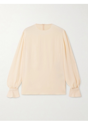 Valentino Garavani - Ruffled Silk Blouse - Cream - IT36,IT38,IT40,IT42,IT44,IT46,IT48,IT50