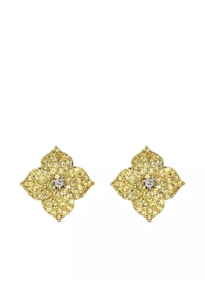 Piranesi 18K yellow gold large Fiore sapphire earrings