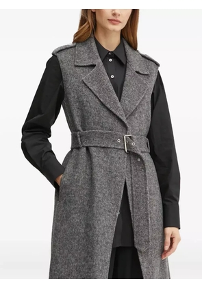 LIU JO lapel-collar belted waistcoat - Grey