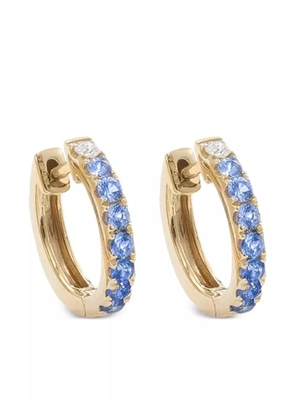 ROBINSON PELHAM 14K yellow gold blue sapphire and diamond hoop earrings