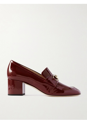 Gucci - Lady Horsebit-detailed Patent-leather Pumps - Burgundy - IT36,IT36.5,IT37,IT37.5,IT38,IT38.5,IT39,IT39.5,IT40,IT41