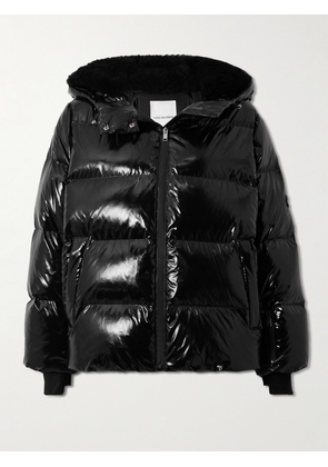 Yves Salomon - Shearling-trimmed Glossed-shell Down Ski Jacket - Black - FR 34,FR 36,FR 38,FR 40,FR 42