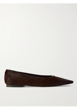 Brunello Cucinelli - Leather-trimmed Calf Hair Point-toe Flats - Brown - IT36,IT36.5,IT37,IT37.5,IT38,IT38.5,IT39,IT39.5,IT40,IT40.5,IT41