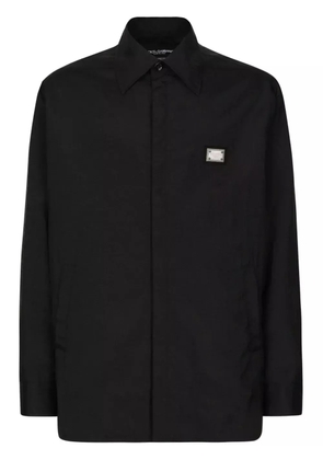 Dolce & Gabbana logo-plaque shirt jacket - Black