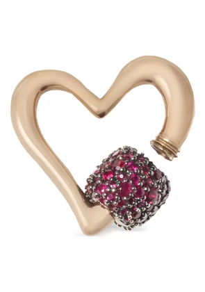 Marla Aaron 18K yellow gold Free Form Heart ruby charm