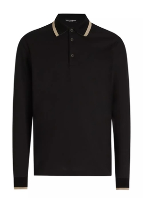 Dolce & Gabbana long-sleeved polo shirt - Black