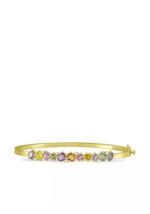Sutra 18K yellow gold diamond & mixed sapphire bangle