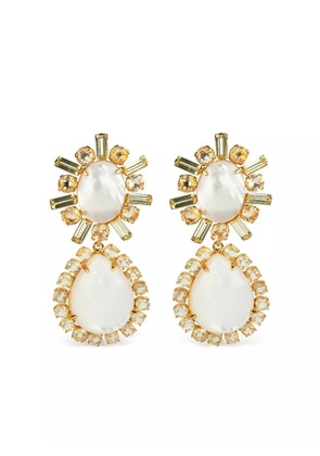 Bounkit Jewelry pearl baguette earrings - White