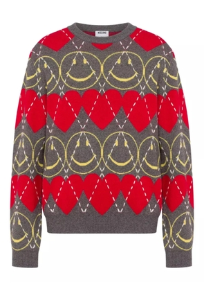 Moschino smiley patterned sweater - Grey