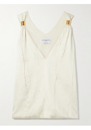 Brandon Maxwell - The Drew Embellished Crinkled-satin Tank - Ivory - US0,US2,US4,US6,US8,US10