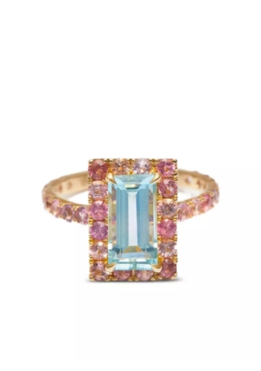 YI Collection 18K yellow gold Candy aquamarine and tourmaline ring