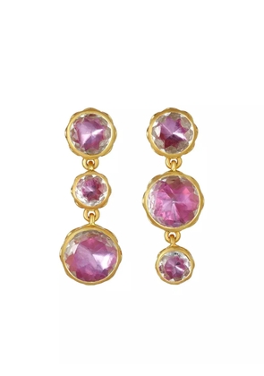 Larkspur & Hawk 18K yellow gold quartz three drop earrings