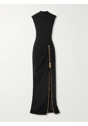 Balmain - Zip-detailed Jersey Gown - Black - FR 34,FR 36,FR 38,FR 40,FR 42