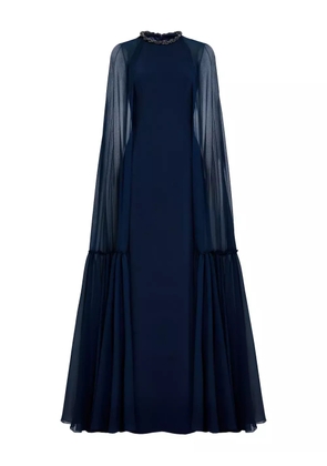 Jenny Packham cape-design maxi dress - Blue