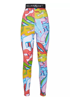 Philipp Plein Leggings Bombing Graffiti - Pink
