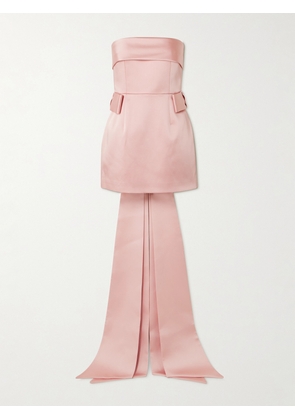 The New Arrivals Ilkyaz Ozel - Lalani Strapless Bow-embellished Duchesse-satin Mini Dress - Pink - FR 34,FR 36,FR 38,FR 40,FR 42
